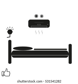 bed rest, bed, vector illustration EPS 10