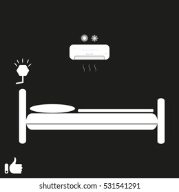 bed rest, bed, vector illustration EPS 10