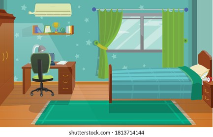 bed room background for animation 