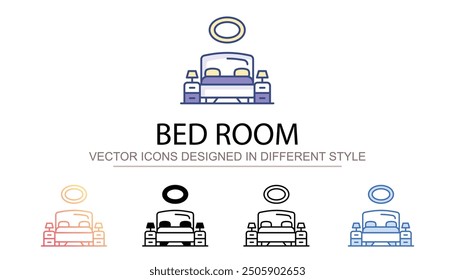 Bed Room icon design with white background stock illustration