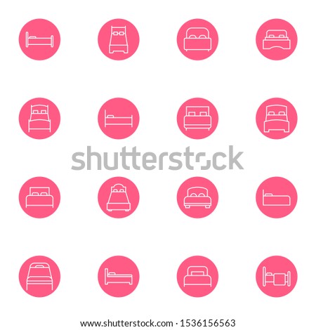 bed, bed room outline icon set. creative couch, spring bed, hotel icons sign vector illustration.
