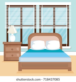 bed room scene icon