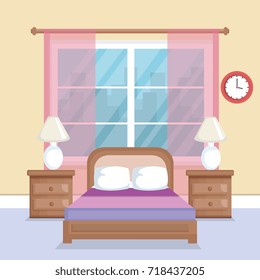 bed room scene icon