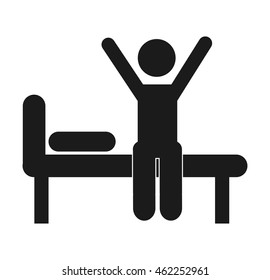 bed room silhouette icon vector illustration design