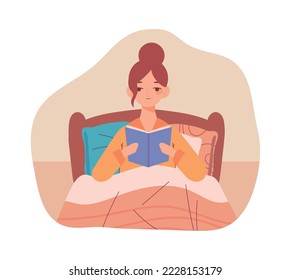 bed routine woman reading a book