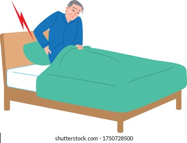 Bed and seniors. Low back pain.