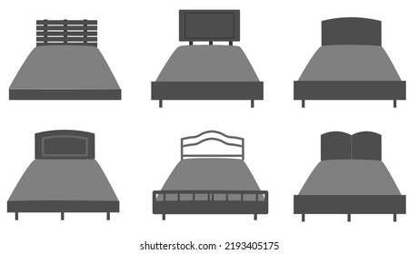 The bed set for bedroom with black color vector illustration