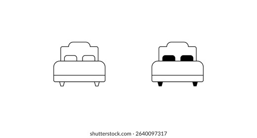 bed set icon with white background vector stock illustration