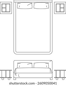 The bed set illustration showcases a complete and coordinated ensemble designed to transform any bedroom into a comfortable and stylish retreat