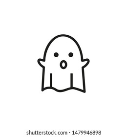 Bed sheet ghost line icon. Spirit, phantom, creature. Halloween concept. Can be used for topics like monster, supernatural, poltergeist