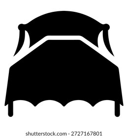 Vector del icono de la silueta de la sábana en el fondo blanco 