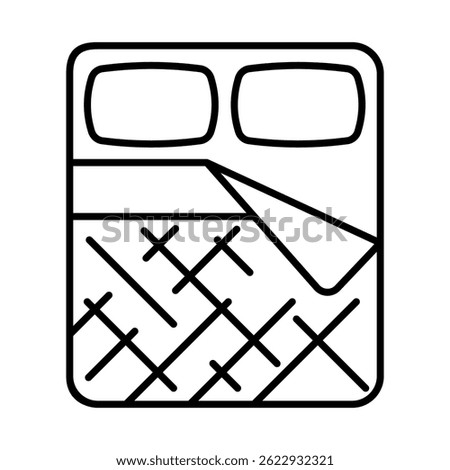 Bed sheets icon. Home decor element thin line illustration.