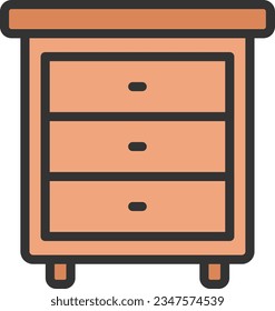 Imagen del icono de la tabla lateral de la cama. Adecuado para aplicaciones móviles.
