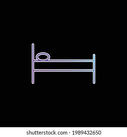 Bed Side View blue gradient vector icon