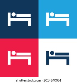 Bed Sign blue und Red vier Farbe minimale Icon Set