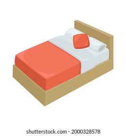 Bed Sign Emoji Icon Illustration. Relax Vector Symbol Emoticon Design Clip Art Sign Comic Style.