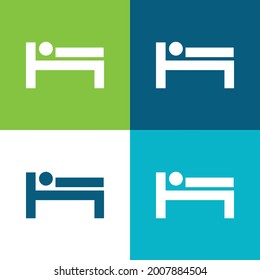 Bed Sign Flat Vier Farbe minimale Icon Set