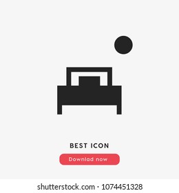 Bed sign icon vector, room symbol vector illustration for web and mobil app isolated on grey background