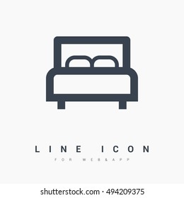 bed sign isolated minimal icon. Edit content line vector icon for websites and mobile minimalistic flat design.