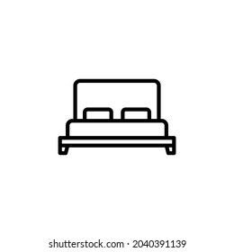 Bed Silhouette Icon On White Background