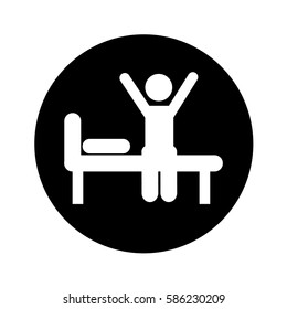 bed silhouette isolated icon
