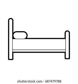 bed silhouette isolated icon
