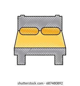 bed silhouette isolated icon