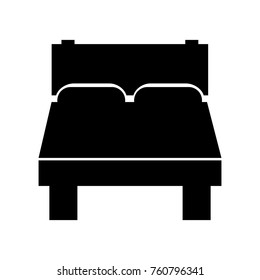 bed silhouette isolated icon