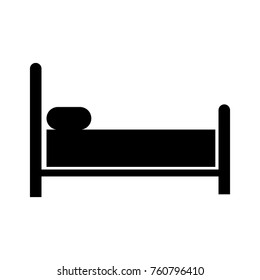 bed silhouette isolated icon