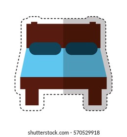bed silhouette isolated icon vector illustration design