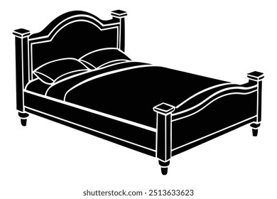 Bettsilhouette, Vektorgrafik. Dies ist eine bearbeitbare und druckbare Vektor-EPS-Datei.