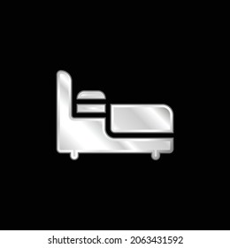 Bed silver plated metallic icon