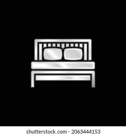 Bed silver plated metallic icon