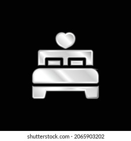 Bed silver plated metallic icon