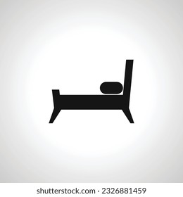 bed simple icon. hostel sign.
