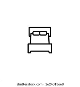 Bed simple line icon vector illustration