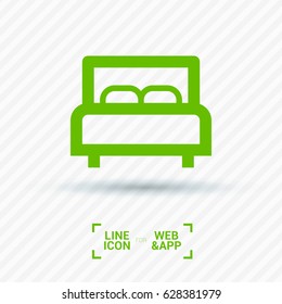 Bed single line vector icon