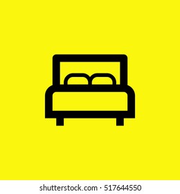 Bed single linear icon for websites minimalistic flat design.