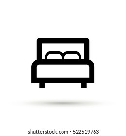 Bed single linear icon for websites minimalistic flat design.
