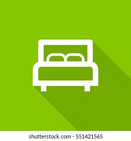 Bed single linear icon for websites minimalistic flat design.