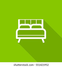 Bed single linear icon for websites minimalistic flat design.