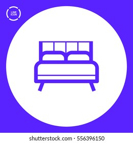 Bed single linear icon for websites minimalistic flat design.