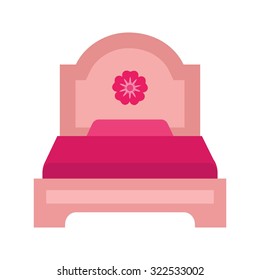 Bed, single, room icon vector image.Can also be used for furniture design. Suitable for mobile apps, web apps and print media.