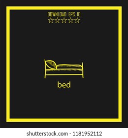 bed sketch vector icon