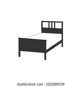 Bed, sleep icon. Vector illustration, flat design.