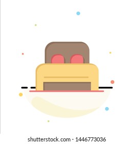 Bed, Sleep, Room, Hotel Abstract Flat Color Icon Template
