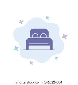 Bed, Sleep, Room, Hotel Blue Icon on Abstract Cloud Background