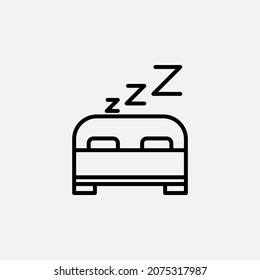 Bed, sleep, sleeping, nap line icon vector, illustration logo template in trendy style. Suitable for many purposes.