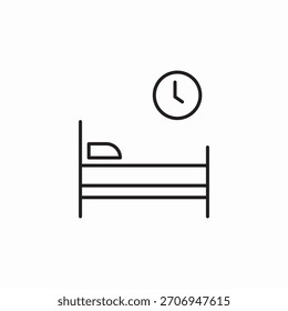 vetor de sinal de ícone de tempo de sono de cama