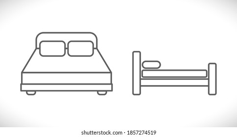 icono de borde de cama para dormir